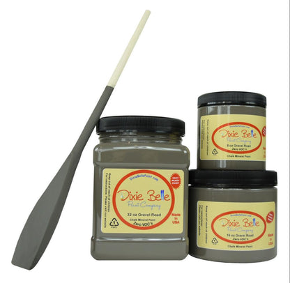 GRAVEL ROAD - Dixie Belle - Warm Dark Grey Chalk Mineral Paint - 118ml/4oz - 236ml/8oz - 473ml/16oz - 946ml - Paint - Chalk and Mineral - Baillea's Interiors -