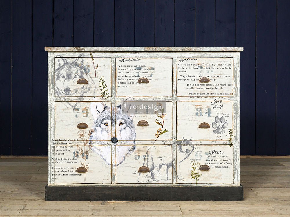 GRAY WOLF - 61cm x 89cm - Redesign Decor Transfer Decal - Furniture Transfer - Baillea's Interiors -