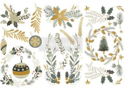 HOLIDAY SPIRIT - 3 sheets - 15cm x 30cm each - Redesign Decor Transfer Decal - Furniture Transfer - Baillea's Interiors -