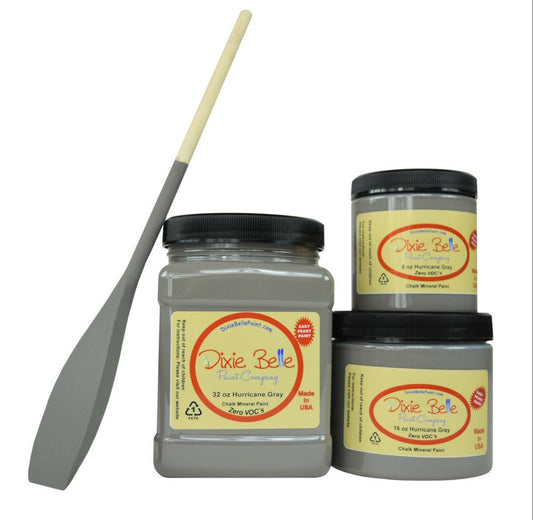 HURRICANE GRAY - Dixie Belle - Medium Grey Chalk Mineral Paint - 118ml/4oz - 236ml/8oz - 473ml/16oz - 946ml - Paint - Chalk and Mineral - Baillea's Interiors -