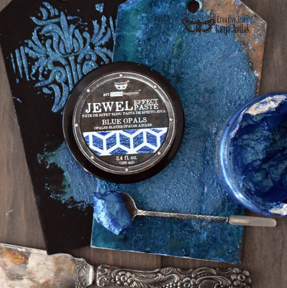 BLUE OPALS Jewel Effect Paste, Art Extravagance, Mixed Media - Raised Stencil Medium, 100ml