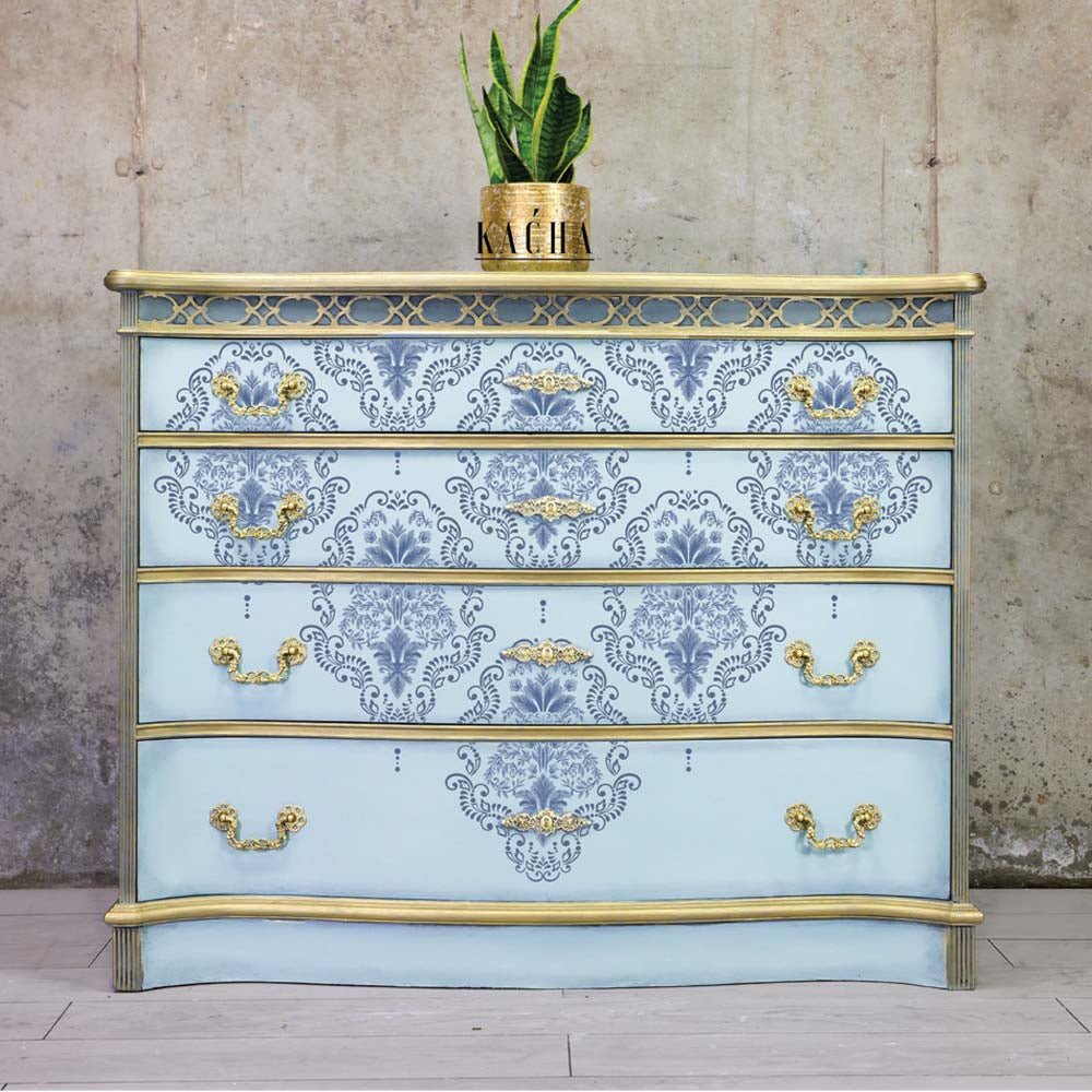 KACHA DANA DAMASK - 24" x 35" - Redesign Decor Transfer Decal - Furniture Transfer - Baillea's Interiors -