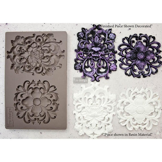 KINGSBURY MEDALLION Medallion Decor Mould Re-Design with Prima 8" x 5" - Moulds - Baillea's Interiors -