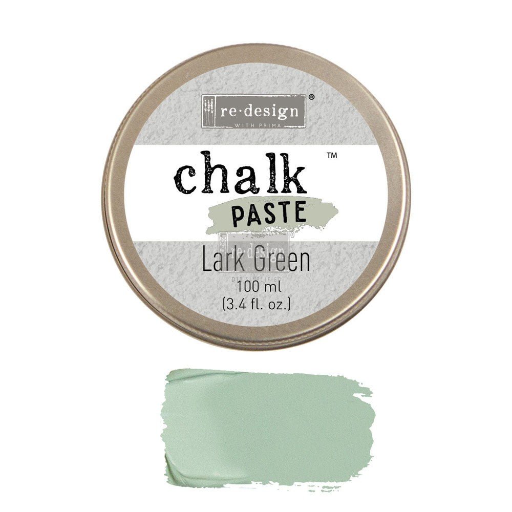LARK GREEN Chalk Paste Re-Design with Prima, Mixed Media - Raised Stencil Medium, 100ml - Chalk Paste - Baillea's Interiors -
