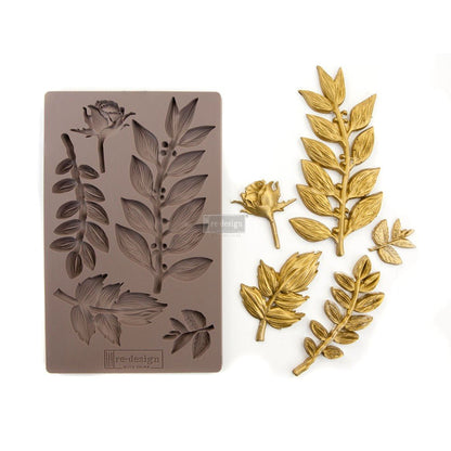 LEAFY BLOSSOMS Decor Mould Re-Design with Prima 8" x 5" - Moulds - Baillea's Interiors -