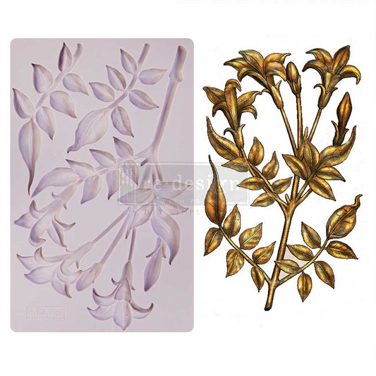 LILY FLOWERS Decor Mould Re-Design with Prima 8" x 5" - Moulds - Baillea's Interiors -