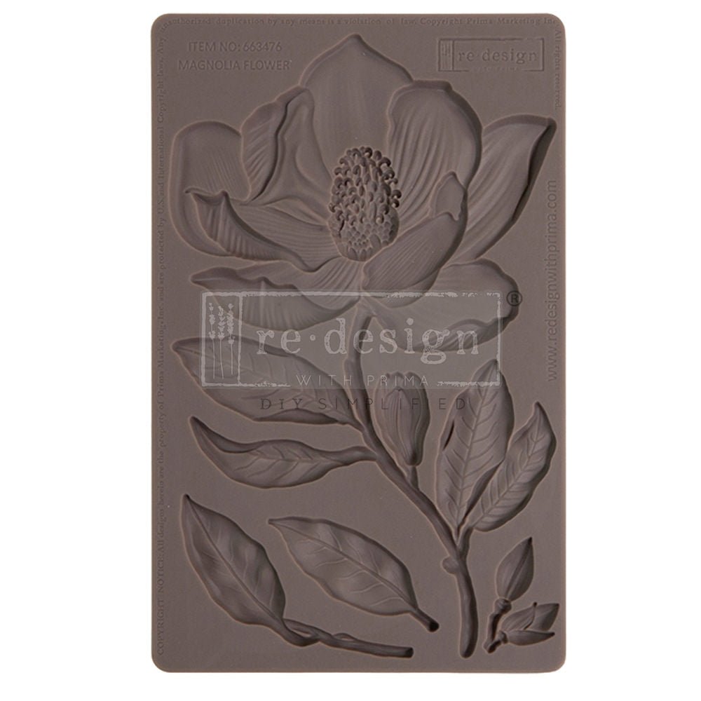 MAGNOLIA FLOWERS Decor Mould Re-Design with Prima 8" x 5" - Moulds - Baillea's Interiors -