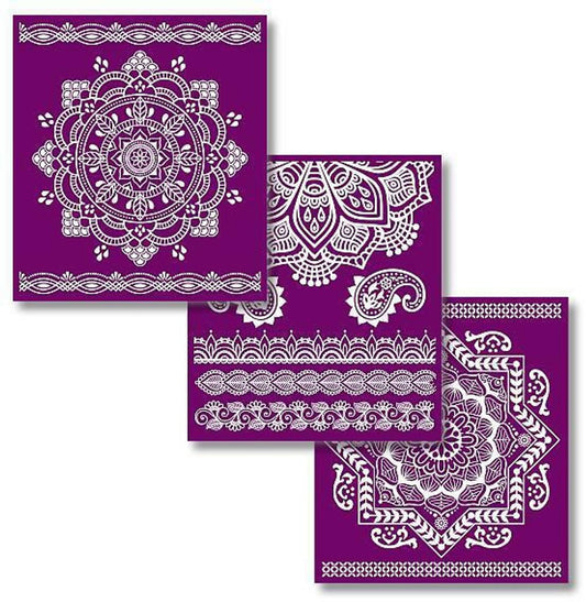 MANDALA Silk Screen Stencils 3 designs 8" x 10" by Belles and Whistles - Stencil - Baillea's Interiors -