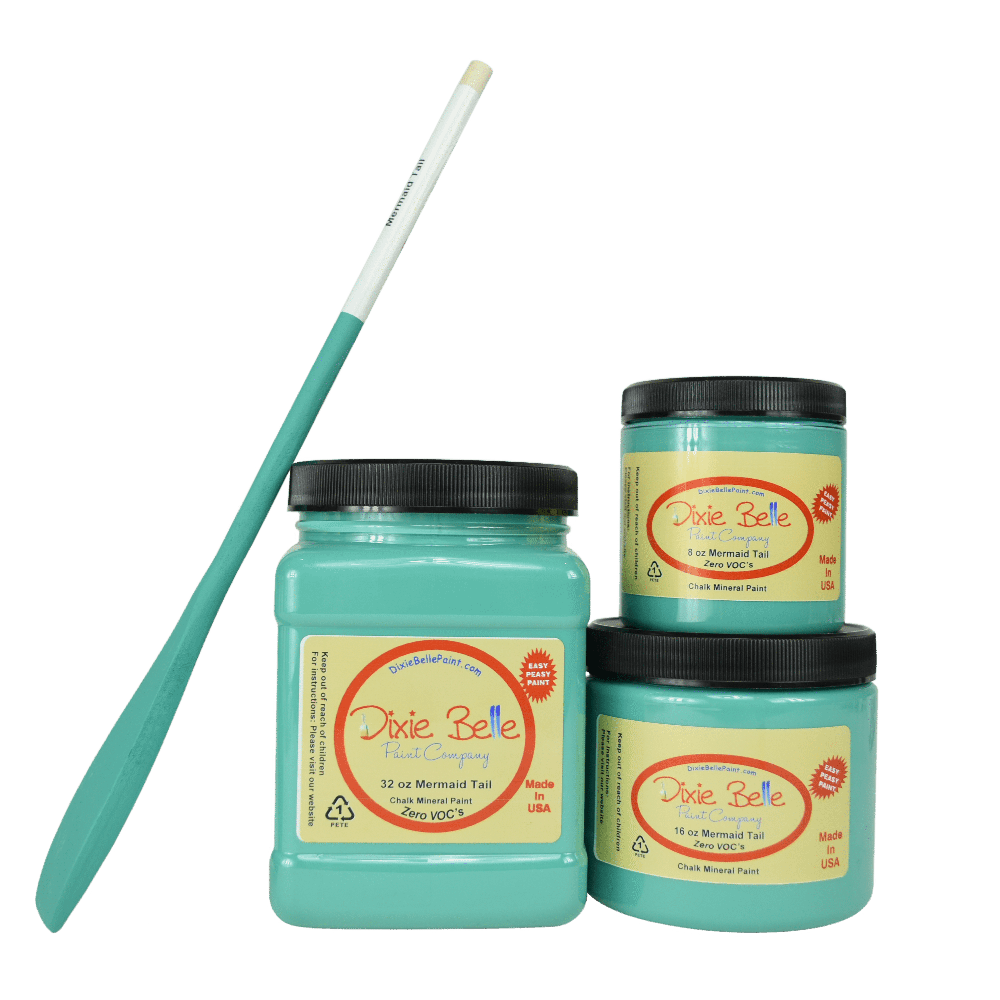 MERMAID TAIL- Dixie Belle - Teal Blue Green Chalk Mineral Paint - 118ml/4oz - 236ml/8oz - 473ml/16oz - 946ml - Paint - Chalk and Mineral - Baillea's Interiors -