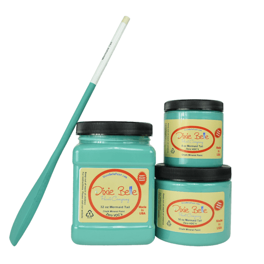 MERMAID TAIL- Dixie Belle - Teal Blue Green Chalk Mineral Paint - 118ml/4oz - 236ml/8oz - 473ml/16oz - 946ml - Paint - Chalk and Mineral - Baillea's Interiors -