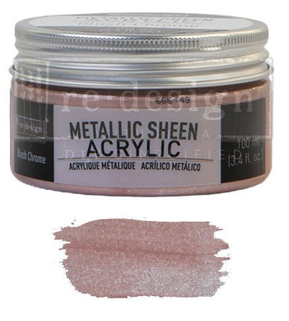 METALLIC SHEEN ACRYLIC - Blush Chrome - 100ml - Paint - Metallic - Baillea's Interiors -