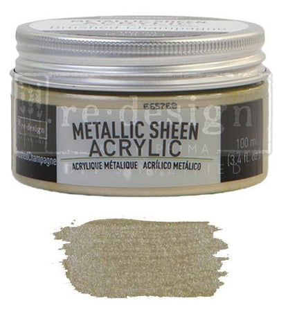 METALLIC SHEEN ACRYLIC - Brushed Champagne - 100ml - Paint - Metallic - Baillea's Interiors -
