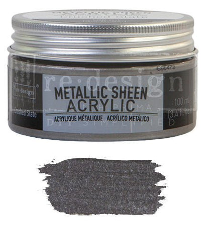 METALLIC SHEEN ACRYLIC - Crushed Slate - 100ml - Paint - Metallic - Baillea's Interiors -