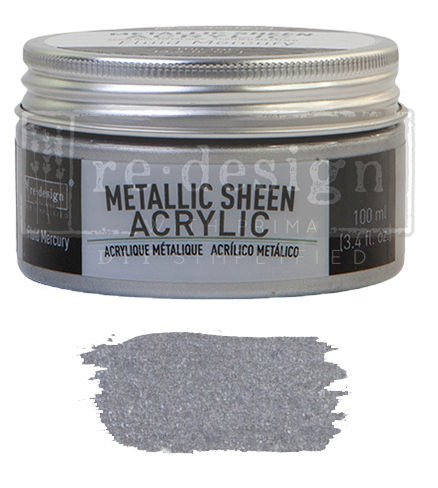 METALLIC SHEEN ACRYLIC - Fluid Mercury - 100ml - Paint - Metallic - Baillea's Interiors -