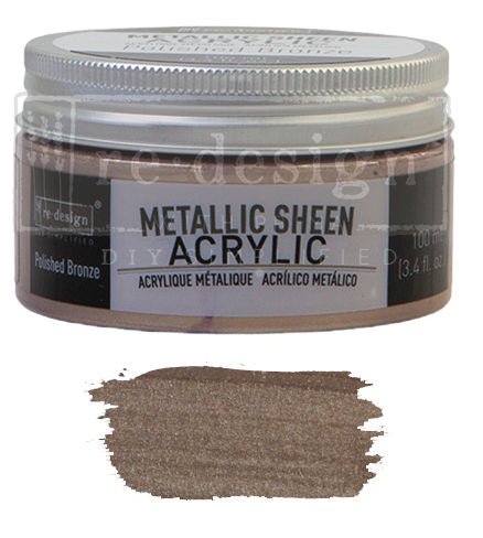 METALLIC SHEEN ACRYLIC - Polished Bronze - 100ml - Paint - Metallic - Baillea's Interiors -