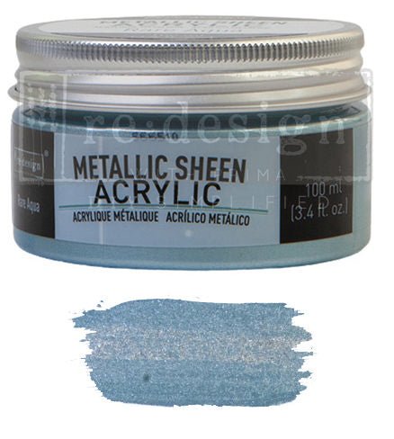 METALLIC SHEEN ACRYLIC - Rare Aqua - 100ml - Paint - Metallic - Baillea's Interiors -