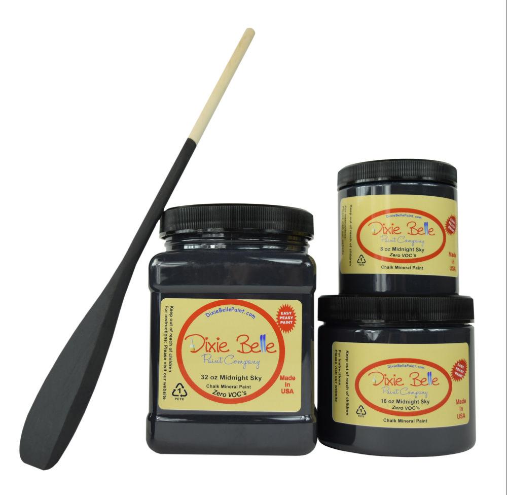 MIDNIGHT SKY - Dixie Belle - Dark Blue Black Chalk Mineral Paint - 118ml/4oz - 236ml/8oz - 473ml/16oz - 96ml/32oz - Paint - Chalk and Mineral - Baillea's Interiors -