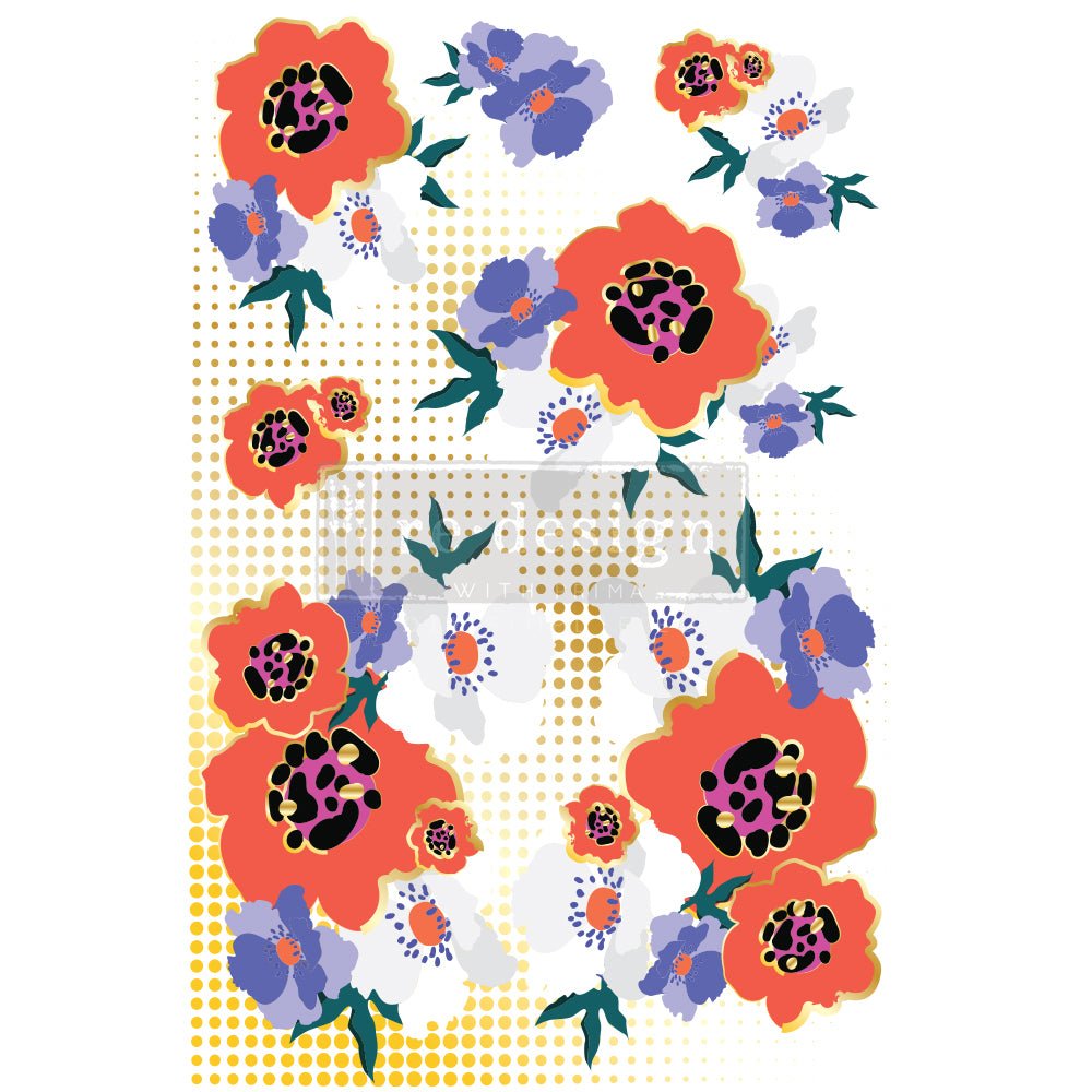 MODERNIST FLORAL - 24" x 35" - Redesign Decor Transfer Decal - Furniture Transfer - Baillea's Interiors -