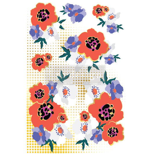 MODERNIST FLORAL - 24" x 35" - Redesign Decor Transfer Decal - Furniture Transfer - Baillea's Interiors -