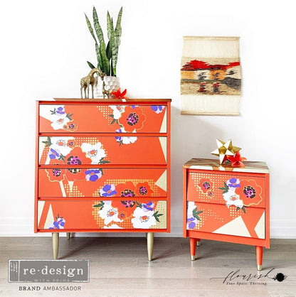 MODERNIST FLORAL - 24" x 35" - Redesign Decor Transfer Decal - Furniture Transfer - Baillea's Interiors -