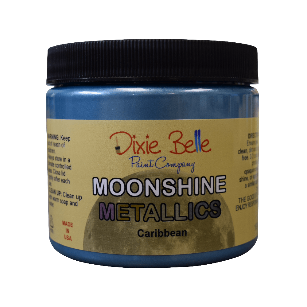 MOONSHINE METALLIC - Caribbean - Dixie Belle - 4oz/118ml - 16oz/473ml - Paint - Metallic - Baillea's Interiors -
