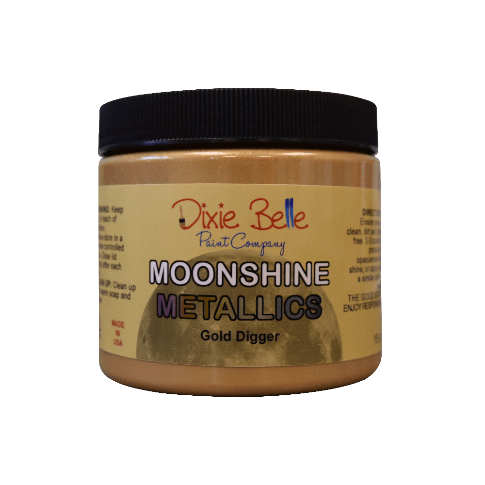 MOONSHINE METALLIC - Gold Digger - Dixie Belle - 4oz/118ml - 16oz/473ml - Paint - Metallic - Baillea's Interiors -