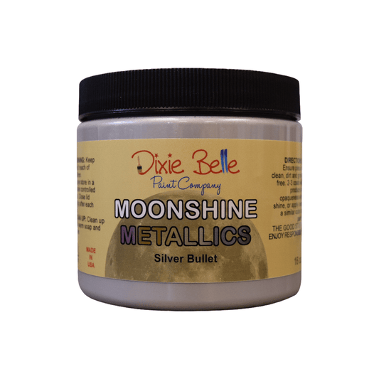 MOONSHINE METALLIC - Silver Bullet - Dixie Belle - 4oz/118ml - 16oz/473ml - Paint - Metallic - Baillea's Interiors -