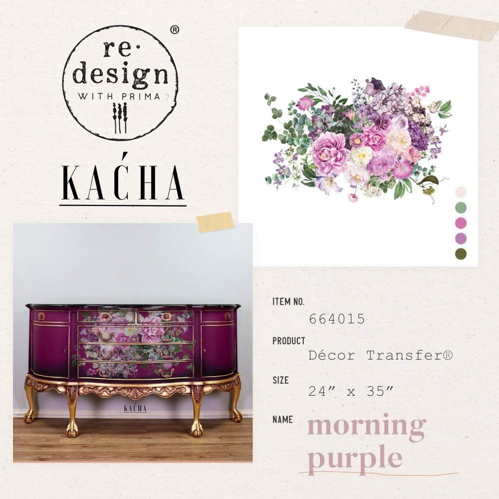 MORNING PURPLE - 24" x 35" - Redesign Decor Transfer Decal - Furniture Transfer - Baillea's Interiors -