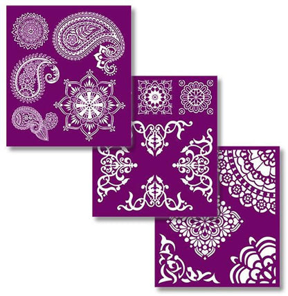MOSAIC Silk Screen Stencils 3 designs 8" x 10" by Belles and Whistles - Stencil - Baillea's Interiors -