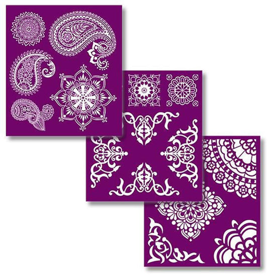 MOSAIC Silk Screen Stencils 3 designs 8" x 10" by Belles and Whistles - Stencil - Baillea's Interiors -