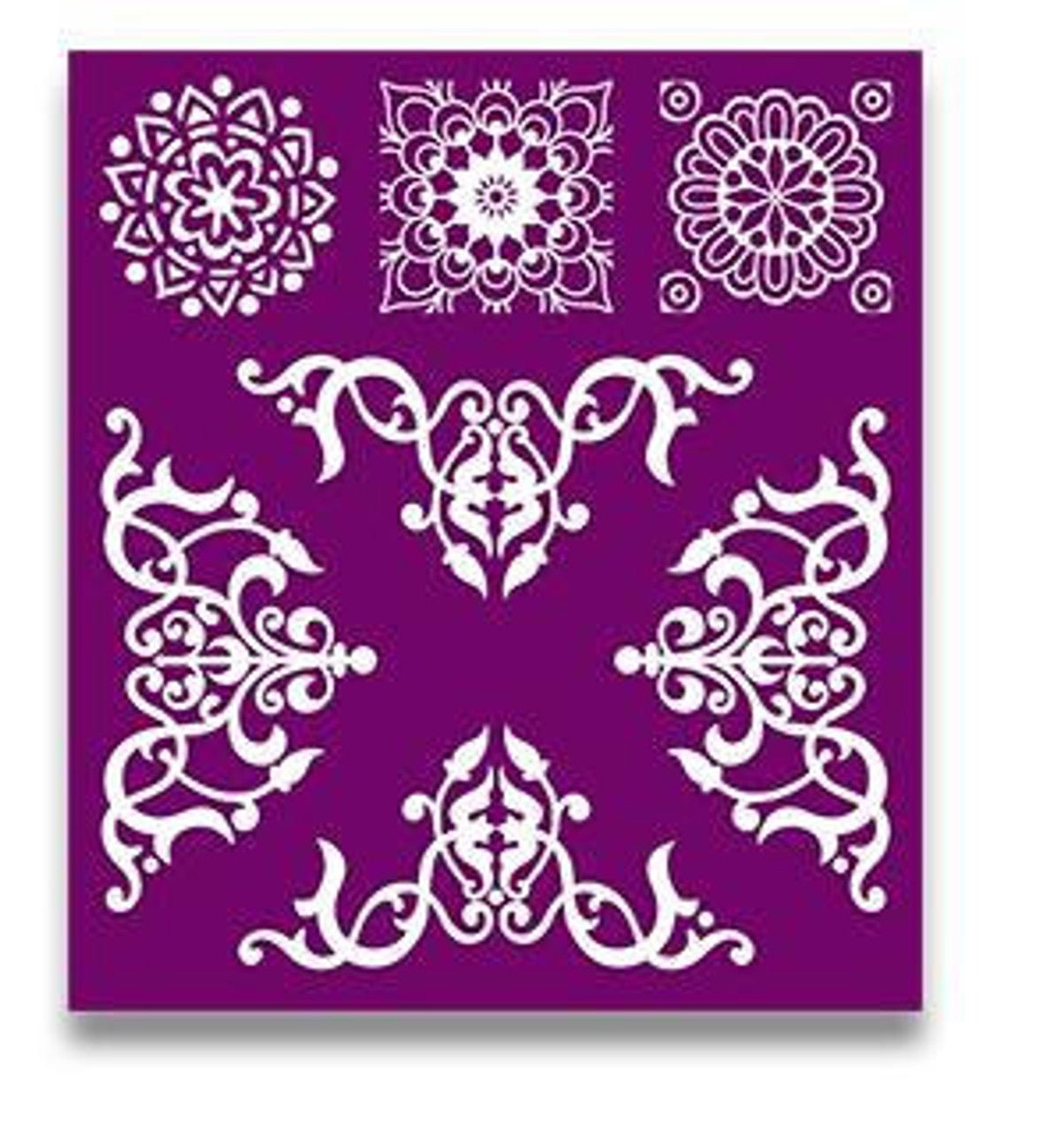 MOSAIC Silk Screen Stencils 3 designs 8" x 10" by Belles and Whistles - Stencil - Baillea's Interiors -