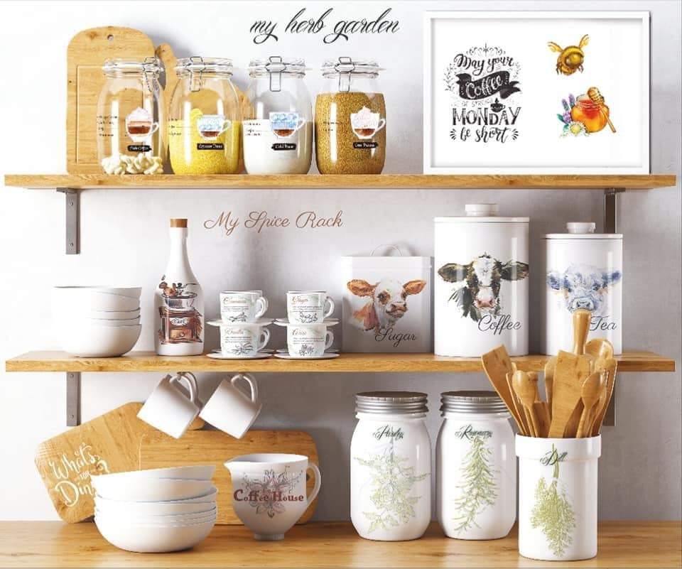 MY KITCHEN RULES - 4 Part Hokus Pokus Rub On Decor Transfer Decal - Furniture Transfer - Baillea's Interiors -