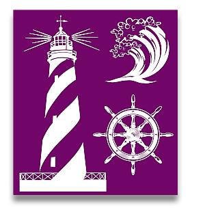 NAUTICAL Silk Screen Stencils 3 designs 8" x 10" by Belles and Whistles - Stencil - Baillea's Interiors -