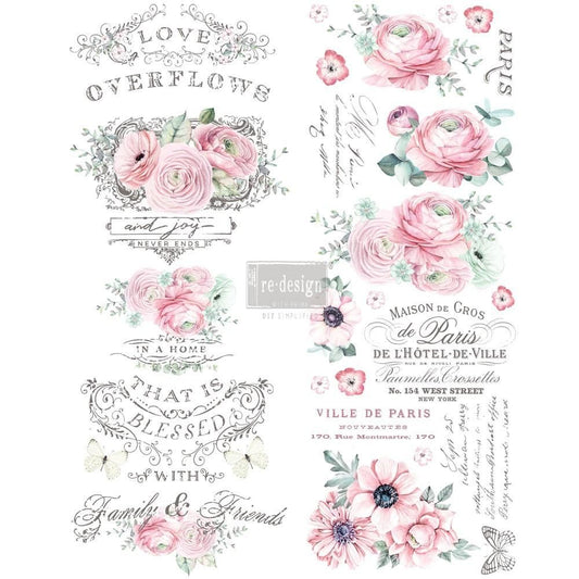 OVERFLOWING LOVE - 22" x 30" - Redesign Decor Transfer Decal - Furniture Transfer - Baillea's Interiors -