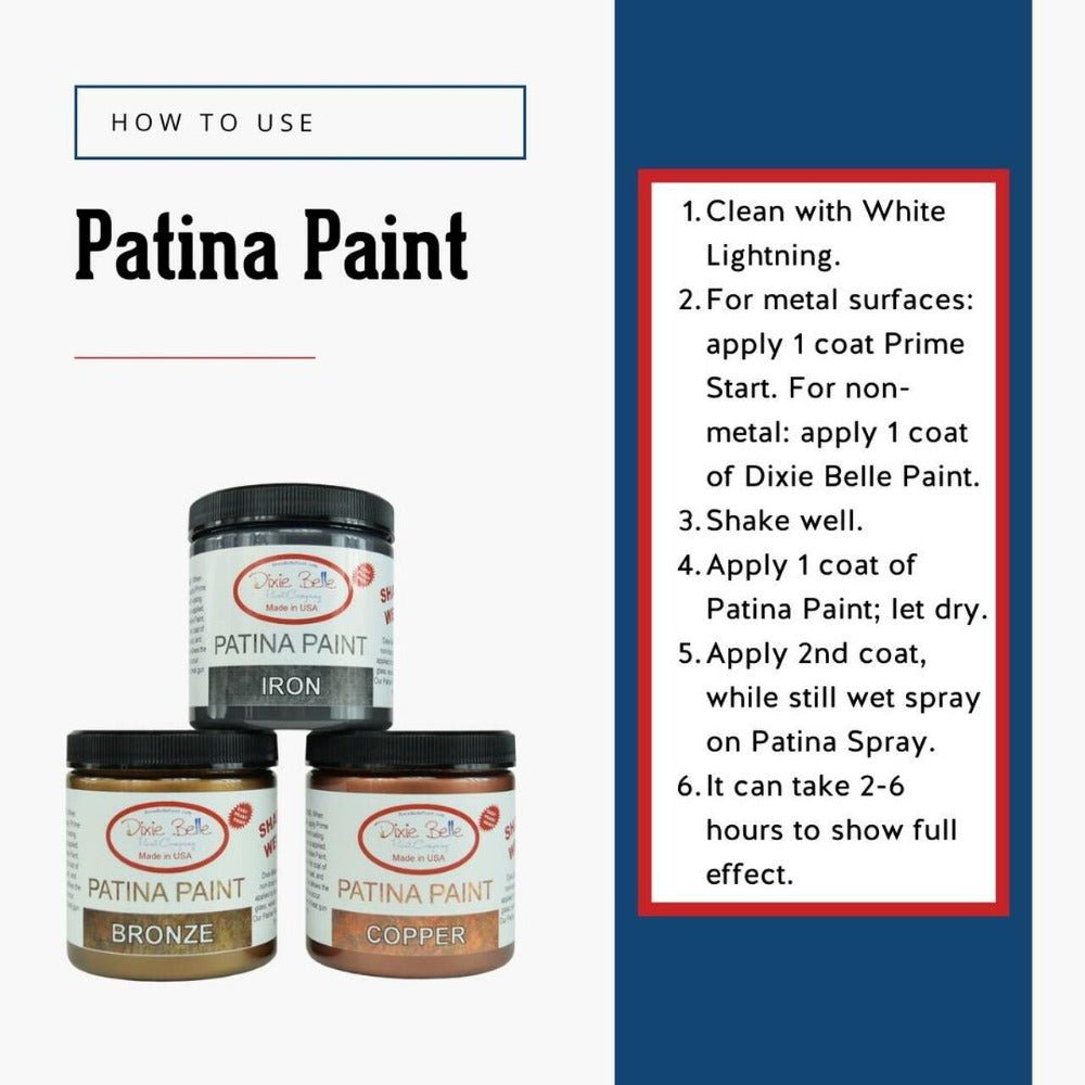 PATINA PAINT- Bronze, Copper and Iron Effect - Dixie Belle - 8oz/16oz - Paint - Patina - Baillea's Interiors -