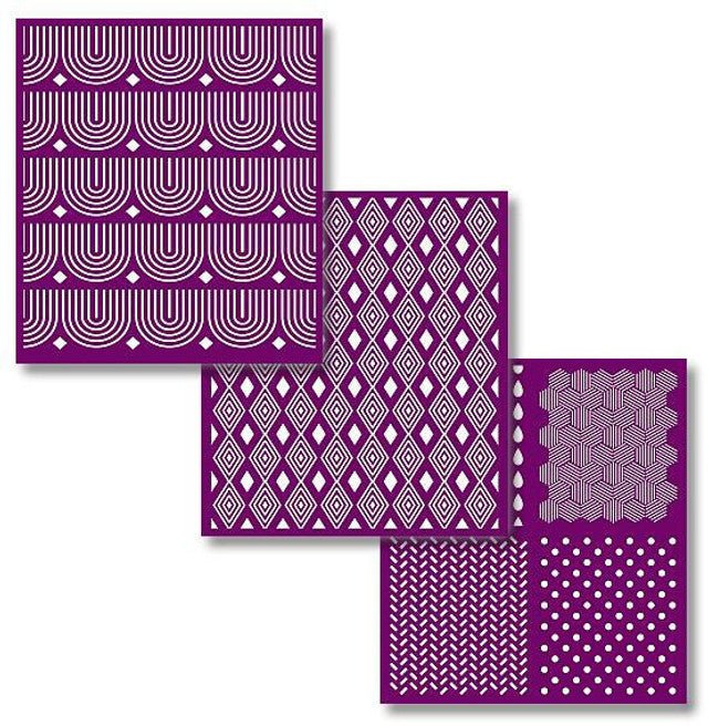 PATTERNS Silk Screen Stencils 3 designs 8" x 10" by Belles and Whistles - Stencil - Baillea's Interiors -