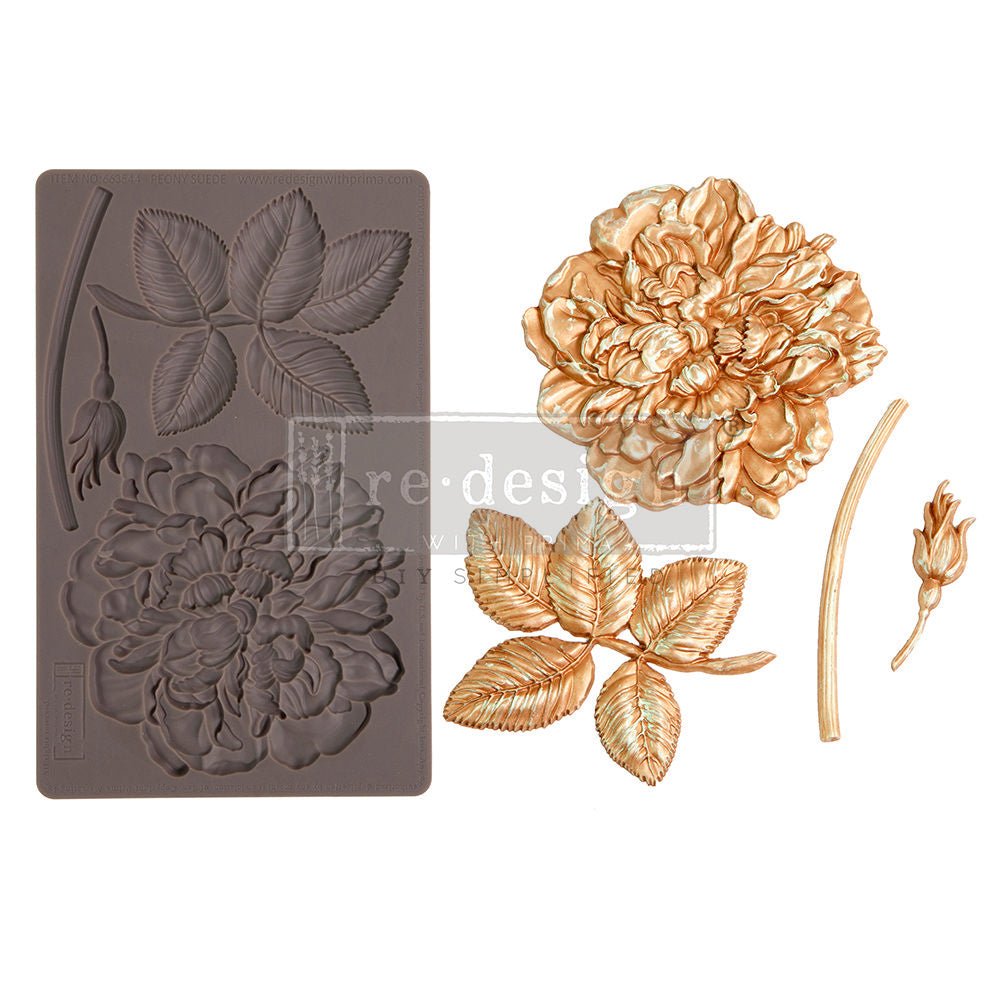 PEONY SUEDE Decor Mould Re-Design with Prima 8" x 5" - Moulds - Baillea's Interiors -
