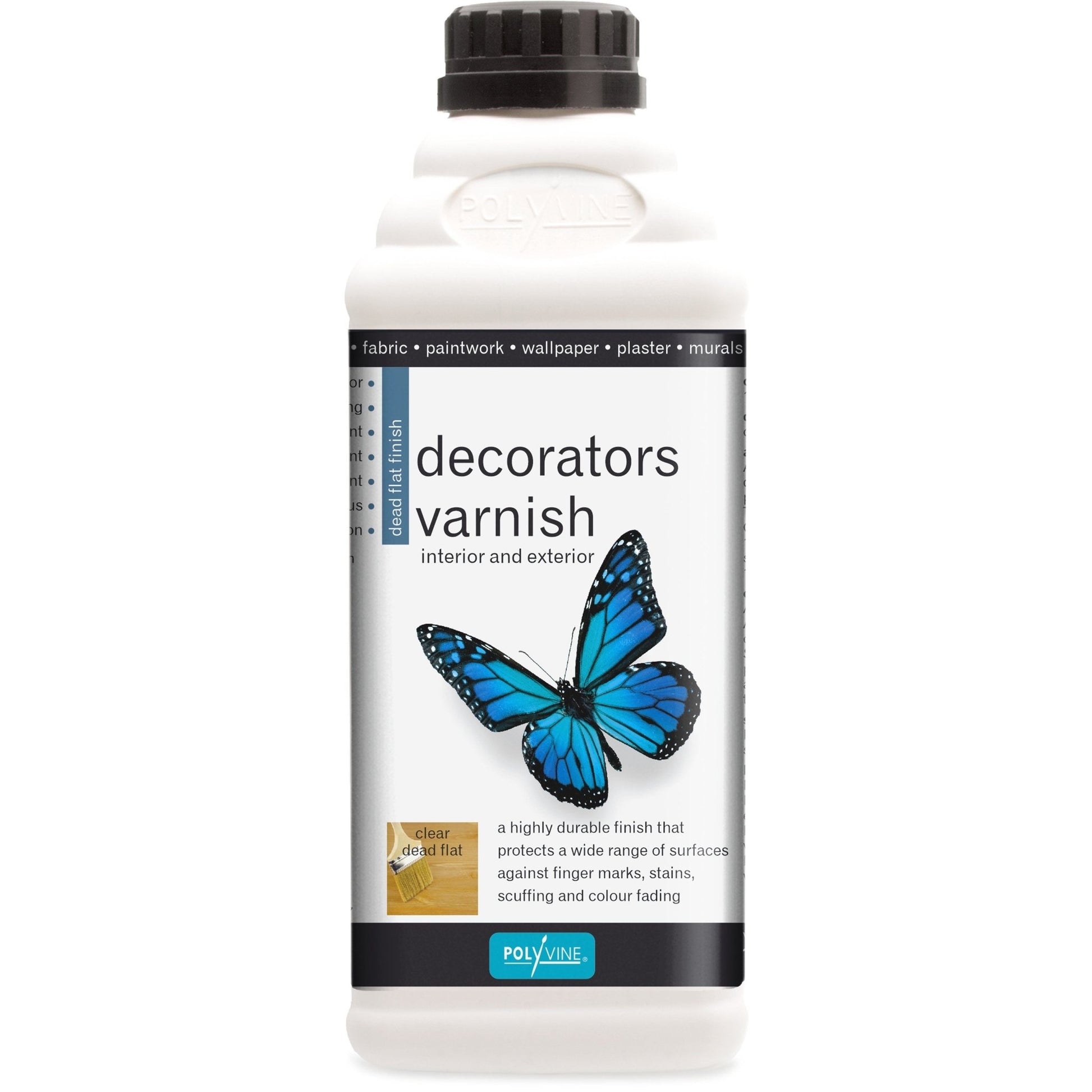 Polyvine Decorators Varnish - Dead Flat Finish - 100ml, 500ml, 1 litre - Varnish - Baillea's Interiors -