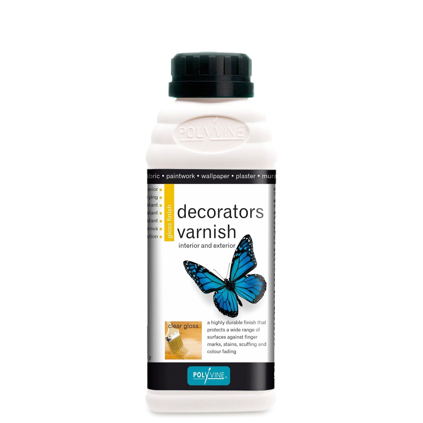 Polyvine Decorators Varnish - Gloss Finish - 100ml, 500ml, 1 litre - Varnish - Baillea's Interiors -