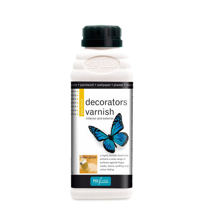 Polyvine Decorators Varnish - Gloss Finish - 100ml, 500ml, 1 litre - Varnish - Baillea's Interiors -