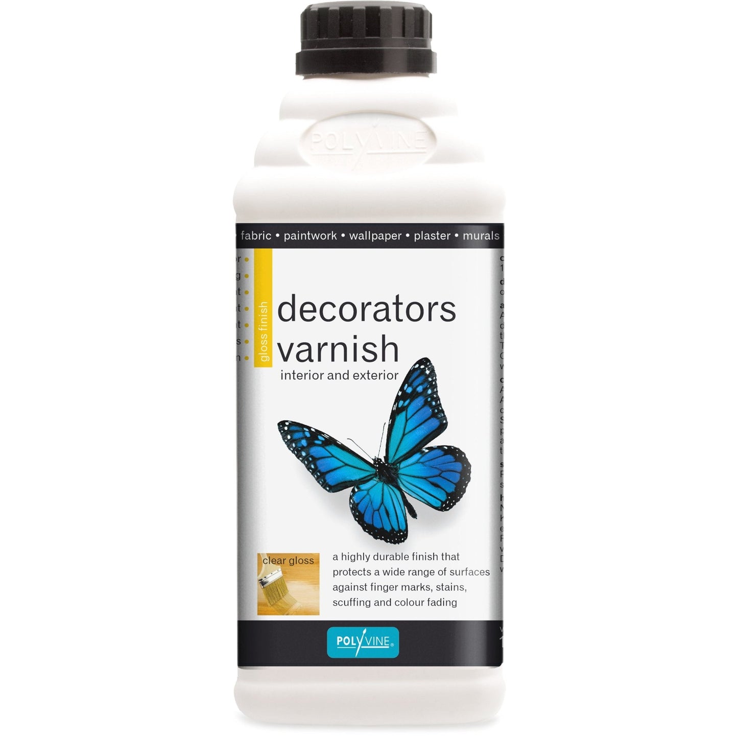 Polyvine Decorators Varnish - Gloss Finish - 100ml, 500ml, 1 litre - Varnish - Baillea's Interiors -