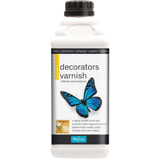 Polyvine Decorators Varnish - Gloss Finish - 100ml, 500ml, 1 litre - Varnish - Baillea's Interiors -
