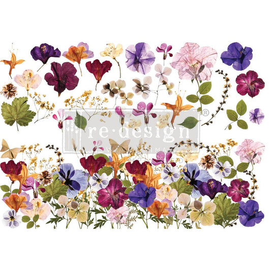 PRESSED FLOWERS - 24" x 35" - Redesign Decor Transfer Decal - Furniture Transfer - Baillea's Interiors -