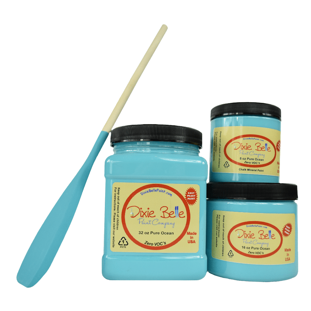 PURE OCEAN - Dixie Belle - Bright Vibrant Teal Mineral Chalk Paint - 118ml/4oz - 236ml/8oz - 473ml/16oz - Paint - Chalk and Mineral - Baillea's Interiors -