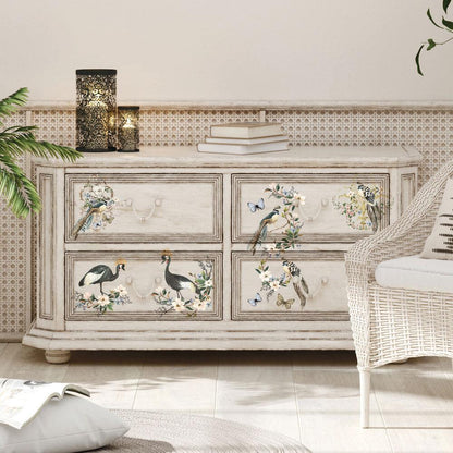 RARE BIRDS - 3 sheets - 15cm x 30cm each - Redesign Decor Transfer Decal - Furniture Transfer - Baillea's Interiors -