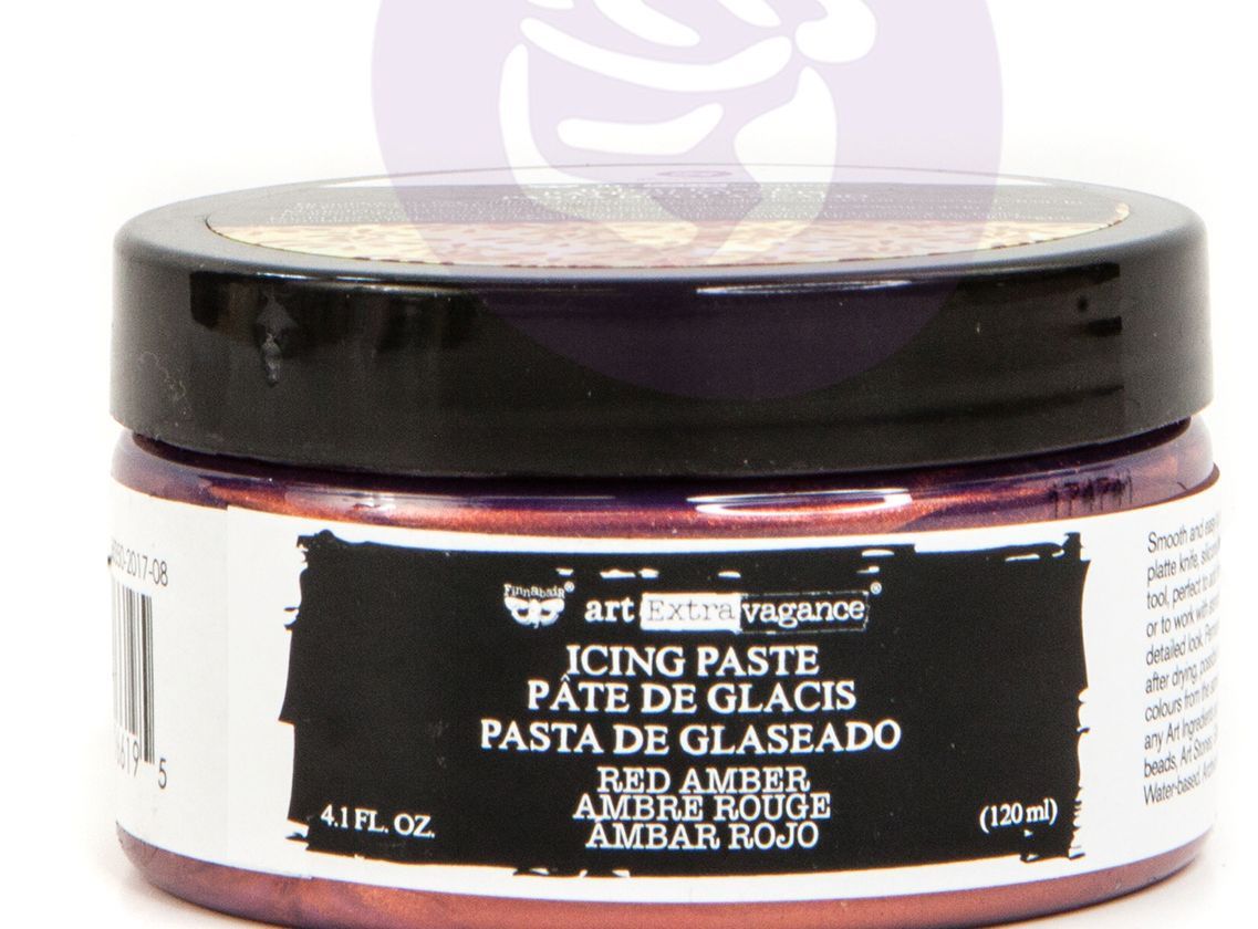 RED AMBER Metallic Icing Chalk Paste, Art Extravagance, Mixed Media - Raised Stencil Medium, 120ml - Chalk Paste - Baillea's Interiors -