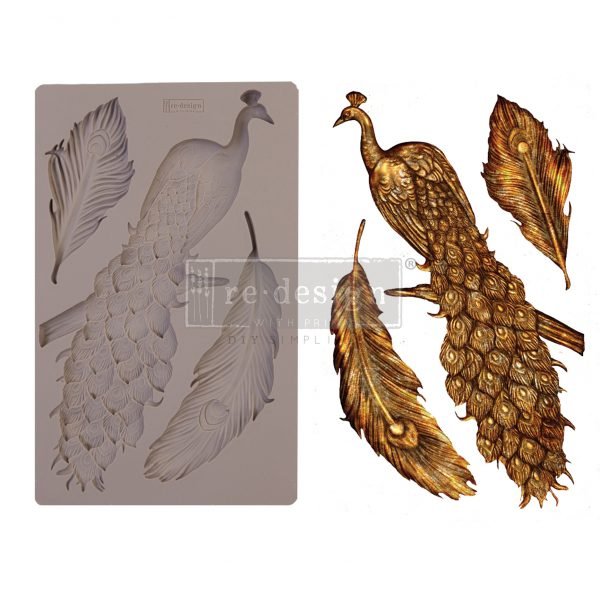 REGAL PEACOCK Decor Mould Re-Design with Prima 8" x 5" - Moulds - Baillea's Interiors -