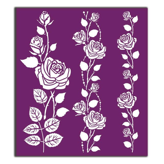 ROSES Silk Screen Stencils 3 designs 8" x 10" by Belles and Whistles - Stencil - Baillea's Interiors -