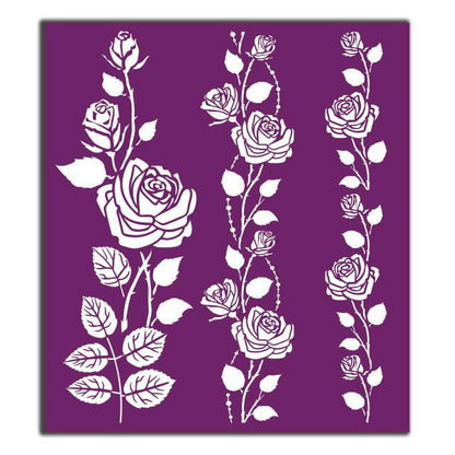 ROSES Silk Screen Stencils 3 designs 8" x 10" by Belles and Whistles - Stencil - Baillea's Interiors -