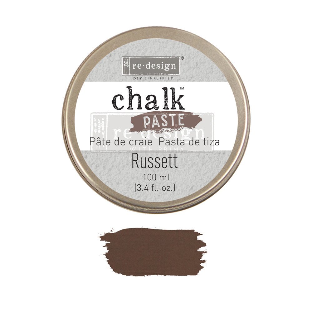 RUSSETT Chalk Paste Re-Design with Prima, Mixed Media - Raised Stencil Medium, 100ml - Chalk Paste - Baillea's Interiors -